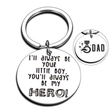 Load image into Gallery viewer, Father’s Day Keychain Gift for Daddy Stepfather Father in Law from Son kids wife bride Birthday Christmas Valentines Thanksgiving Day Gift Keyring jewelry Personalized Memorial keychain