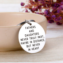 Load image into Gallery viewer, Father Daughter Keychain for Dad Fathers Day Back to School Graduation Gift For Husband Stepdad Grandpa from Girl Stepdaughter Men Father in Law Sweet 16 18 Birthday Wedding Valentines’ Day