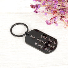Load image into Gallery viewer, Funny Anniversary Keychain Gifts for Him Her Husband Boyfriend You Have My Heart Love Engagement Key chain Couple Wife Girlfriend Keyring for Birthday Valentine's Day Men Women