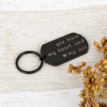 Load image into Gallery viewer, Funny Anniversary Keychain Gifts for Him Her Husband Boyfriend You Have My Heart Love Engagement Key chain Couple Wife Girlfriend Keyring for Birthday Valentine's Day Men Women