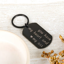 Load image into Gallery viewer, Funny Anniversary Keychain Gifts for Him Her Husband Boyfriend You Have My Heart Love Engagement Key chain Couple Wife Girlfriend Keyring for Birthday Valentine's Day Men Women