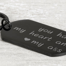 Load image into Gallery viewer, Funny Anniversary Keychain Gifts for Him Her Husband Boyfriend You Have My Heart Love Engagement Key chain Couple Wife Girlfriend Keyring for Birthday Valentine's Day Men Women