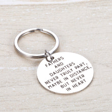 Load image into Gallery viewer, Father Daughter Keychain for Dad Fathers Day Back to School Graduation Gift For Husband Stepdad Grandpa from Girl Stepdaughter Men Father in Law Sweet 16 18 Birthday Wedding Valentines’ Day