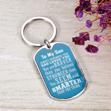Load image into Gallery viewer, Inspirational Gifts Keychain to Son Inspirational Gift Birthday Graduation Gifts for Boys Men Wedding Valentine's Day Always Remember You are Braver Than You Believe