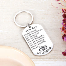 Load image into Gallery viewer, Anniversary Gif for Husband from Wife Soulmate Love Wedding Keychain Gifts Valentines Day Birthday Engagement Keychain Romantic for Him Man Hubby Lover Fiance Boyfriend