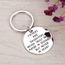 Load image into Gallery viewer, Father Daughter Keychain for Dad Fathers Day Back to School Graduation Gift For Husband Stepdad Grandpa from Girl Stepdaughter Men Father in Law Sweet 16 18 Birthday Wedding Valentines’ Day