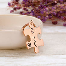 Load image into Gallery viewer, Couple Keychain Set Gifts for Husband Wife Boyfriend Girlfriend His Crazy Her Weirdo 2PCS Set Birthday Valentines Day Wedding Key Chain for Women Men Anniversary Present for Boys Girls