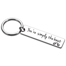 Load image into Gallery viewer, You’re Simply The Best Keychain Schitts C Merchandise Gifts for Women Men Best Friends Anniversary Valentines Birthday Gifts Keyring for Him Her Boyfriend Girlfriend Husband Wife
