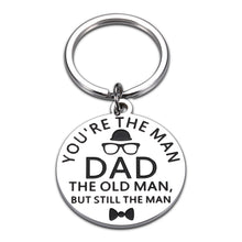 Load image into Gallery viewer, Fathers Day GIF Keychain for Dad from Daughter Son Bonus Dad Step Dad Gifts Key Ring from Wife Kids for Birthday Christmas Wedding