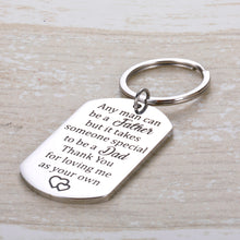 Load image into Gallery viewer, Fathers Day Stepdad Keychain from Daughter Son Appreciation Birthday Wedding Family Present for Husband Dad Daddy Papa Father in Law Thanksgiving Keyring Tag Jewelry for Men