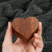 Load image into Gallery viewer, Heart Shaped Wooden Ring Box Magnetic Jewelry Chest Ring Bearer Velvet Soft Interior Gift for Proposal Engagement Anniversary Wedding Ceremony Exchanging Rings Ring Holder Valentines Day Birthday Gift