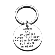 Load image into Gallery viewer, Father Daughter Keychain for Dad Fathers Day Back to School Graduation Gift For Husband Stepdad Grandpa from Girl Stepdaughter Men Father in Law Sweet 16 18 Birthday Wedding Valentines’ Day