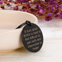 Load image into Gallery viewer, Boss Appreciation Gift Keychain for Supervisor Leader Manager Thank You Mentor Retirement Leaving Birthday Christmas Gifts Goodbye Leaving Gift Keyring for Coworker Colleague Women Men