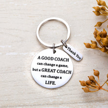 Load image into Gallery viewer, Coach Thank You Gifs Keychain for Football Volleyball Soccer Basketball Baseball Swimming Dance Coach Men and Women Coaches Appreciation Celebration Going away Retirement Gif