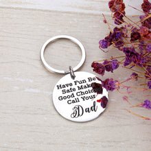Load image into Gallery viewer, New Driver Keychain from Dad for Daughter Son High School Keychain for College Teen Boys Girls Students Sweet 16 Going Away Gift Reminder Keyring for Graduation Party Anniversary