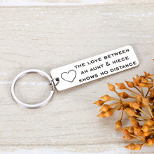 Load image into Gallery viewer, Aunt Niece Gifts Keychain Birthday Graduation Deployment Long Distance Relationships Aunt Gifts from Niece for Women Female Birthday Anniversary Valentines’ Mothers’ Day