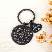 Load image into Gallery viewer, Boss Appreciation Gift Keychain for Supervisor Leader Manager Thank You Mentor Retirement Leaving Birthday Christmas Gifts Goodbye Leaving Gift Keyring for Coworker Colleague Women Men