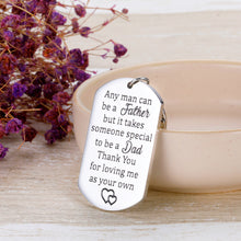 Load image into Gallery viewer, Fathers Day Stepdad Keychain from Daughter Son Appreciation Birthday Wedding Family Present for Husband Dad Daddy Papa Father in Law Thanksgiving Keyring Tag Jewelry for Men