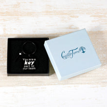 Load image into Gallery viewer, Cute Team Gifts Keychain for Coworkers Colleagues Partners Team Members Gifts for Appreciation Promotion Retiring Leaving Away Farewell Goodbye Gifts for Leaders Captain Key Part of Our Team Key Ring
