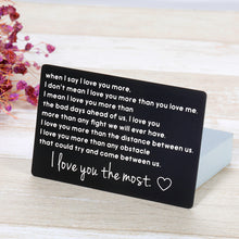 Load image into Gallery viewer, Valentines Day Gift Wallet insert Card For Boyfriend Husband from Girlfriend Wife Couple Gift for Men Women Metal Wallet Card insert Birthday Wedding Gifts for Him Her Groom Bride Couple Gifts