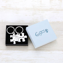 Load image into Gallery viewer, Couple Keychain Gifts Her One His Only For Bff Boyfriend Girlfirend Fiancée Husband Wife Puzzle Piece Pendent for Him Her Valentines’ Day Stocking Stuffer Anniversary Wedding New Year