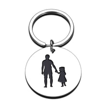 Load image into Gallery viewer, Father Daughter Keychain for Dad Fathers Day Back to School Graduation Gift For Husband Stepdad Grandpa from Girl Stepdaughter Men Father in Law Sweet 16 18 Birthday Wedding Valentines’ Day