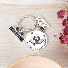 Load image into Gallery viewer, 2021 Graduation Gifts Keychain My Story is Just Beginning Key Ring for Class of 2021 Her Him Graduates High School Nursing School Grads Gifts Best Friends Gifts