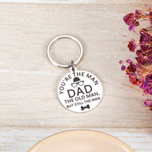 Load image into Gallery viewer, Fathers Day GIF Keychain for Dad from Daughter Son Bonus Dad Step Dad Gifts Key Ring from Wife Kids for Birthday Christmas Wedding