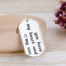 Load image into Gallery viewer, Funny Anniversary Keychain Gifts for Him Her Husband Boyfriend You Have My Heart Love Engagement Key chain Couple Wife Girlfriend Keyring for Christmas Birthday Valentine's Day Men Woman