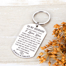 Load image into Gallery viewer, Anniversary Gif for Husband from Wife Soulmate Love Wedding Keychain Gifts Valentines Day Birthday Engagement Keychain Romantic for Him Man Hubby Lover Fiance Boyfriend