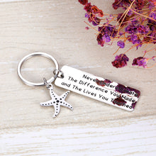 Load image into Gallery viewer, Thank You Gift Keychain for Social Worker Volunteer Nurse Teacher Employee Appreciation Gifts for Coach Coworker Doctor Family Retirement Gift Never Underestimate the Difference You Made