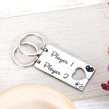 Load image into Gallery viewer, Couple Keychain Gamer Lover Gifts for Boyfriend Girlfriend Husband Wife Fiance Fiancee Player 1 Player 2 Keychain for Him Her Birthday Anniversary Valentine's Day Birthday Jewelry Gifts