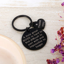Load image into Gallery viewer, Boss Appreciation Gift Keychain for Supervisor Leader Manager Thank You Mentor Retirement Leaving Birthday Christmas Gifts Goodbye Leaving Gift Keyring for Coworker Colleague Women Men