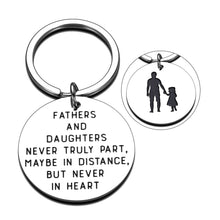 Load image into Gallery viewer, Father Daughter Keychain for Dad Fathers Day Back to School Graduation Gift For Husband Stepdad Grandpa from Girl Stepdaughter Men Father in Law Sweet 16 18 Birthday Wedding Valentines’ Day