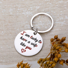 Load image into Gallery viewer, Birthday Wife Present Keychain for Her Wife Girlfriend Fiance Woman Present from Husband Boyfriend Love Funny Couple Keychain Anniversary Wedding Valentine Thanksgiving Day