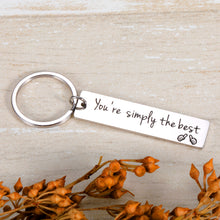 Load image into Gallery viewer, You’re Simply The Best Keychain Schitts C Merchandise Gifts for Women Men Best Friends Anniversary Valentines Birthday Gifts Keyring for Him Her Boyfriend Girlfriend Husband Wife