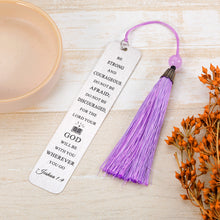 Load image into Gallery viewer, Book Lovers Gifts Bookmarks for Women Men Friends Birthday Religious Bible Metal Book Marks with Tassle for Kids Teens Girls Boys Bookworms World Book Days Inspirational Be Strong Book Club Gifts