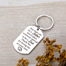 Load image into Gallery viewer, Fathers Day Stepdad Keychain from Daughter Son Appreciation Birthday Wedding Family Present for Husband Dad Daddy Papa Father in Law Thanksgiving Keyring Tag Jewelry for Men
