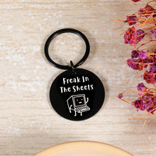 Load image into Gallery viewer, Funny Accountant Gifts Keychain for Crazy Coworker Colleagues Friends Him Her Obsessed Spreadsheets Keyring Gifts for Bookkeeper Men Women Freak In The Sheets Birthday Christmas Keepsake Key Chain