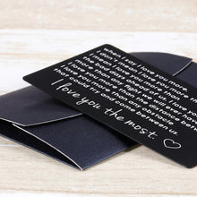 Load image into Gallery viewer, Valentines Day Gift Wallet insert Card For Boyfriend Husband from Girlfriend Wife Couple Gift for Men Women Metal Wallet Card insert Birthday Wedding Gifts for Him Her Groom Bride Couple Gifts