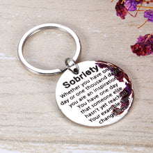 Load image into Gallery viewer, Sobriety Recovery Gifts Inspirational Keychain for Daughter Sister Friend Boyfriend Sponsor AA Alcoholics Anonymous Birthday Gift for Cancer Survivor Women Men Christmas Thanksgiving
