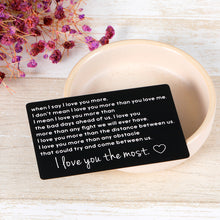 Load image into Gallery viewer, Valentines Day Gift Wallet insert Card For Boyfriend Husband from Girlfriend Wife Couple Gift for Men Women Metal Wallet Card insert Birthday Wedding Gifts for Him Her Groom Bride Couple Gifts