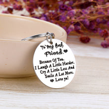 Load image into Gallery viewer, Friend Keychain for Women Men Best Friend Gifs for Her Him BFF Teens Girls Sisters Wedding Birthday Thank You Gifs Stocking Stuffers Friendship Gifts Leaving Going Away Graduation Gifts Keyring