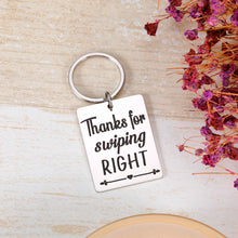 Load image into Gallery viewer, Valentines Day Keychain Gifts for Boyfriend Husband Him Men Her Anniversary Dating Engagement Gifts for Fiance Couple BF Girlfriend Wife Wedding Birthday Gifts Thanks for Swiping Right Keyring Gifts