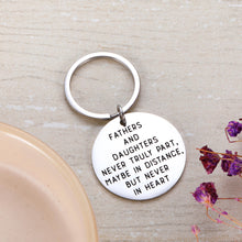 Load image into Gallery viewer, Father Daughter Keychain for Dad Fathers Day Back to School Graduation Gift For Husband Stepdad Grandpa from Girl Stepdaughter Men Father in Law Sweet 16 18 Birthday Wedding Valentines’ Day