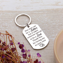 Load image into Gallery viewer, Fathers Day Stepdad Keychain from Daughter Son Appreciation Birthday Wedding Family Present for Husband Dad Daddy Papa Father in Law Thanksgiving Keyring Tag Jewelry for Men