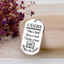 Load image into Gallery viewer, Teacher Appreciation Keychain for Teachers Day Thanksgiving Day Birthday Christmas Inspirational Thank You Back to School Present Keyring Gift for Women Men from Student Kid Child