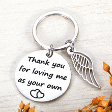 Load image into Gallery viewer, Stepmom Stepdad Gifts Keychain from Daughter Son for Mother Father Thank You Gift for Birthday Wedding Adoptive Foster Parents from Kids Thank You for Loving Me As You Own