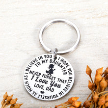 Load image into Gallery viewer, Inspirational Gifts Keychain to Daughter from Dad Inspirational Gift Birthday Graduation Gifts Never Forget That I Love You Keychain for for Girls Women Wedding Valentine's Day