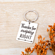 Load image into Gallery viewer, Valentines Day Keychain Gifts for Boyfriend Husband Him Men Her Anniversary Dating Engagement Gifts for Fiance Couple BF Girlfriend Wife Wedding Birthday Gifts Thanks for Swiping Right Keyring Gifts